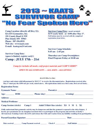 2013 ~ KAATS SURVIVOR CAMP &quot;No Fear Spoken Here&quot;