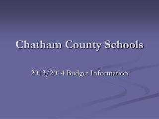 Chatham County Schools