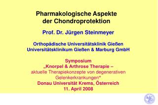 Pharmakologische Aspekte der Chondroprotektion