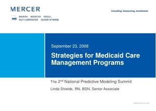 Strategies for Medicaid Care Management Programs