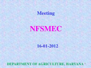 Meeting NFSMEC 16-01-2012