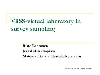 VliSS-virtual laboratory in survey sampling