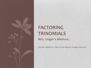 Factoring Trinomials