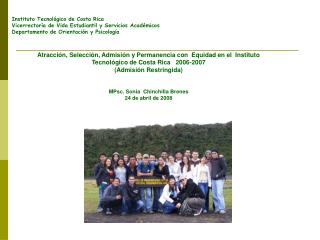 Instituto Tecnológico de Costa Rica Vicerrectoría de Vida Estudiantil y Servicios Académicos