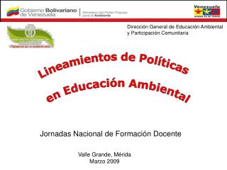 Lineamientos de Políticas en Educación Ambiental