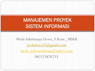 MANAJEMEN PROYEK SISTEM INFORMASI