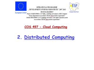 COS 497 - Cloud Computing 2. Distributed Computing