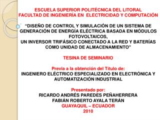 ESCUELA SUPERIOR POLITÉCNICA DEL LITORAL FACULTAD DE INGENIERÍA EN ELECTRICIDAD Y COMPUTACIÓN