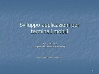 Sviluppo applicazioni per terminali mobili