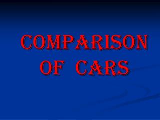 Comparison Of Cars