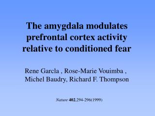 The amygdala modulates prefrontal cortex activity relative to conditioned fear