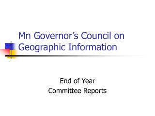 Mn Governor’s Council on Geographic Information