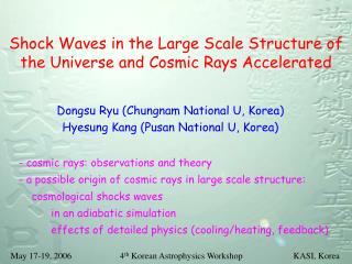 Shock Waves in the Large Scale Structure of the Universe and Cosmic Rays Accelerated