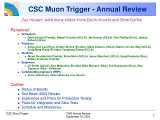 CSC Muon Trigger - Annual Review