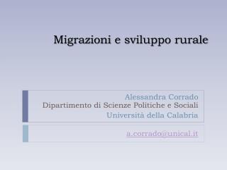 Migrazioni e sviluppo rurale