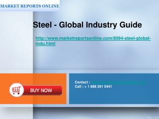 Contact : sales@marketreportsonline Call : + 1 888 391 5441