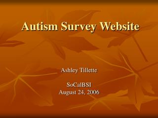 Autism Survey Website