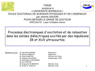 Processus électroniques d'excitation et de relaxation