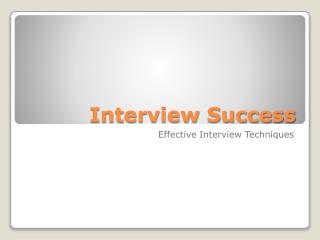Interview Success