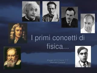 I primi concetti di fisica... Maggio 2012 Classe 1 a C Manuela Casasoli