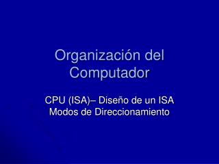 Organización del Computador