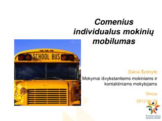 Comenius individualus mokinių mobilumas