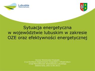 Sytuacja energetyczna w województwie lubuskim w zakresie OZE oraz efektywności energetycznej