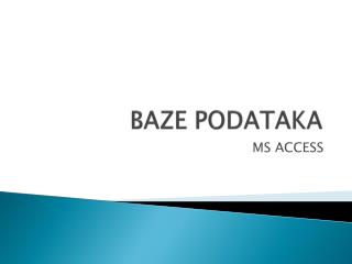 BAZE PODATAKA