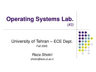 Operating Systems Lab. (#3)