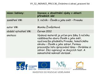 VY_52_INOVACE_PRV.3.36_Chráníme si zdraví_pracovní list