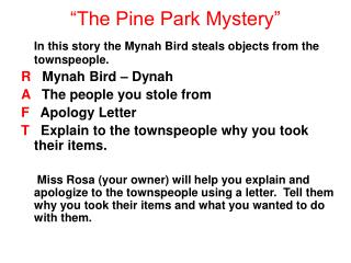 “The Pine Park Mystery”