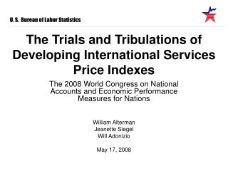 The Trials and Tribulations of Developing International Services Price Indexes