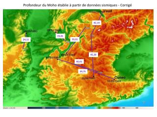 Profondeur du M oho établie à partir de données sismiques - Corrigé