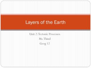 Layers of the Earth