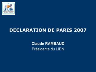 DECLARATION DE PARIS 2007