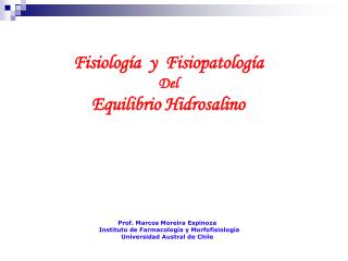 Fisiología y Fisiopatología Del Equilibrio Hidrosalino