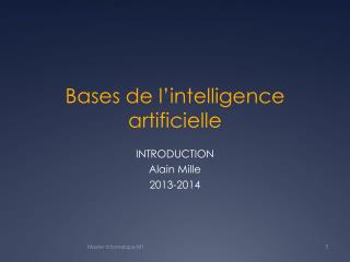 Bases de l ’ intelligence artificielle