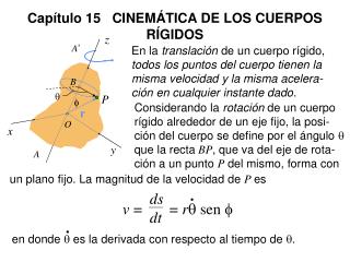 Capítulo 15 CINEMÁTICA DE LOS CUERPOS RÍGIDOS