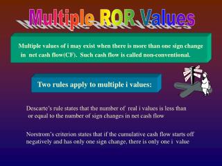 Multiple ROR Values