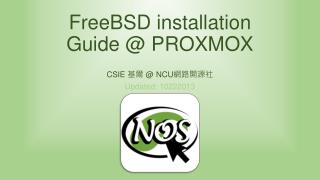 FreeBSD installation Guide @ PROXMOX