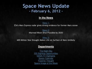 Space News Update - February 6, 2012 -