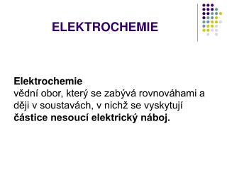 ELEKTROCHEMIE