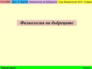 Физиология на бъбреците