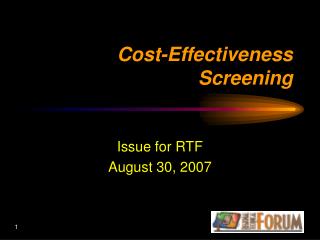 Cost-Effectiveness Screening