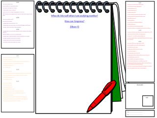 What do I do well when I am studying number? How can I improve? (Sheet 1)