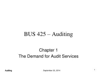 BUS 425 – Auditing