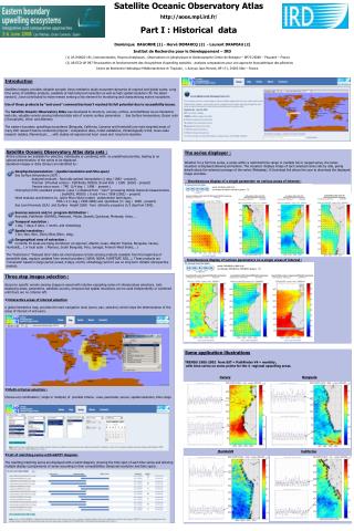 Satellite Oceanic Observatory Atlas http://aoos.mpl.ird.fr / Part I : Historical data