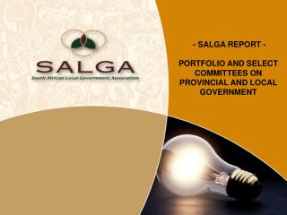 - SALGA REPORT - PORTFOLIO AND SELECT COMMITTEES ON PROVINCIAL AND LOCAL GOVERNMENT