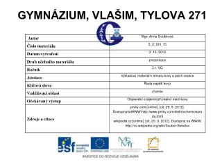 GYMNÁZIUM, VLAŠIM, TYLOVA 271