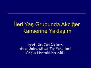 İleri Yaş Grubunda Akciğer Kanserine Yaklaşım